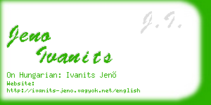 jeno ivanits business card